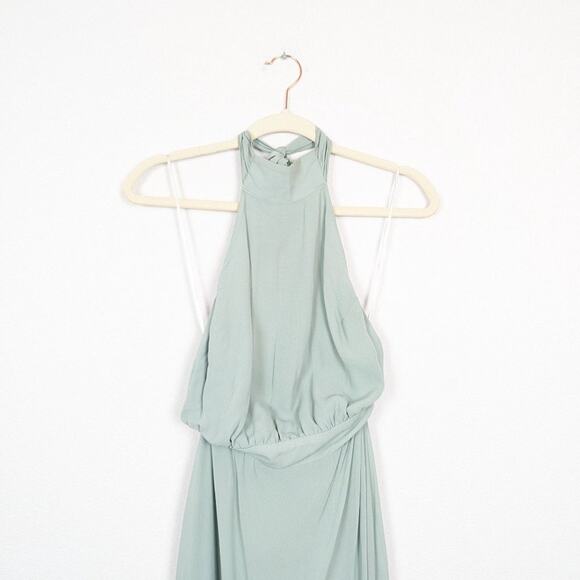 Reformation Celadon Lizbeth Halter Neck Dress Size 2 - Picture 3 of 7